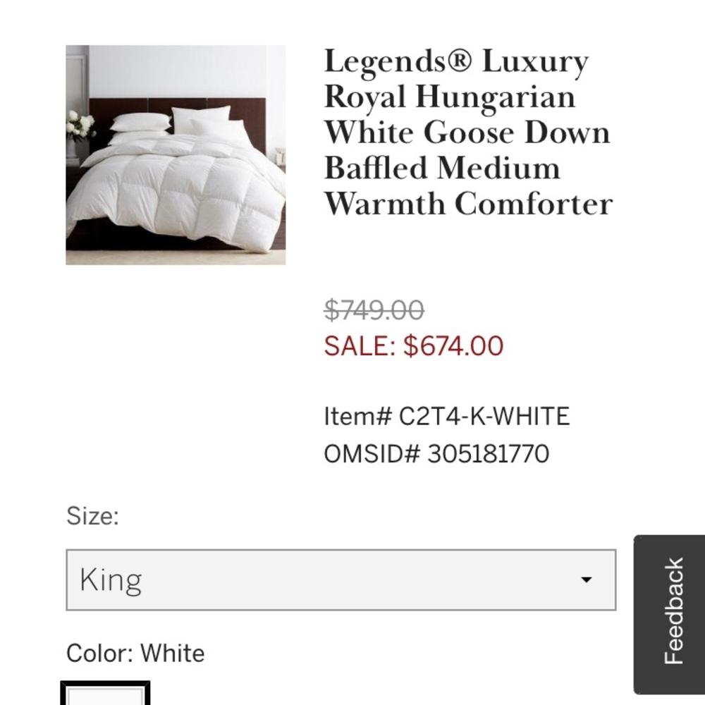 The Company Store Down Comforter